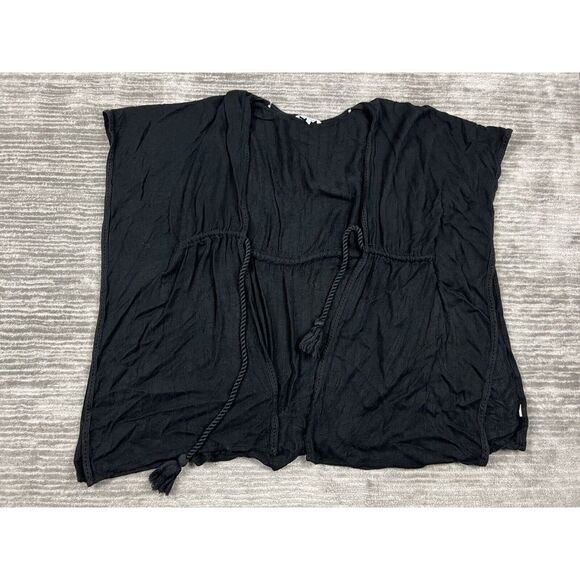 blue island Other - Blue Island Womens Beach Cover Up Black One Size Shortsleeve Tie Tasseled